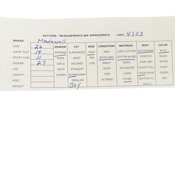 Madewell The High Rise Slim Crop Boyjean Ripped Edition Light Wash Distressed 26 - Picture 12 of 12